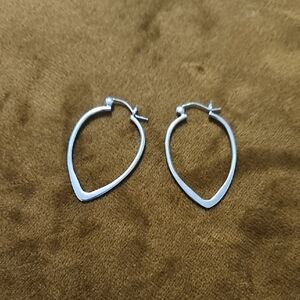EUC Silver Colored Teardrop Hoop Earrings - Women Jewelry